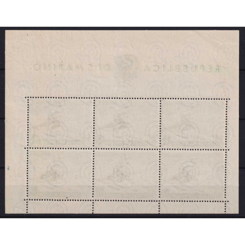 SAN MARINO 1953 FOGLIETTO SCIATRICE 200 L. N.15 G.I MNH** CERT.  | ...