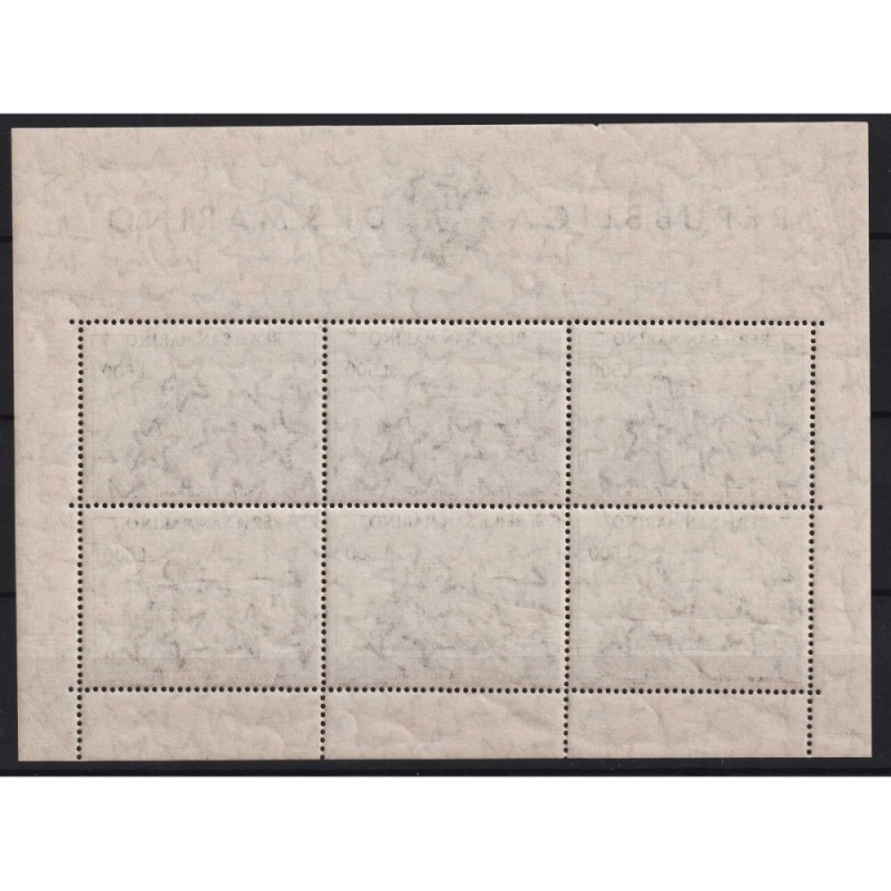 SAN MARINO 1958 FOGLIETTO VEDUTA 500 L. N.18 G.I MNH** CERT.  | Fil...