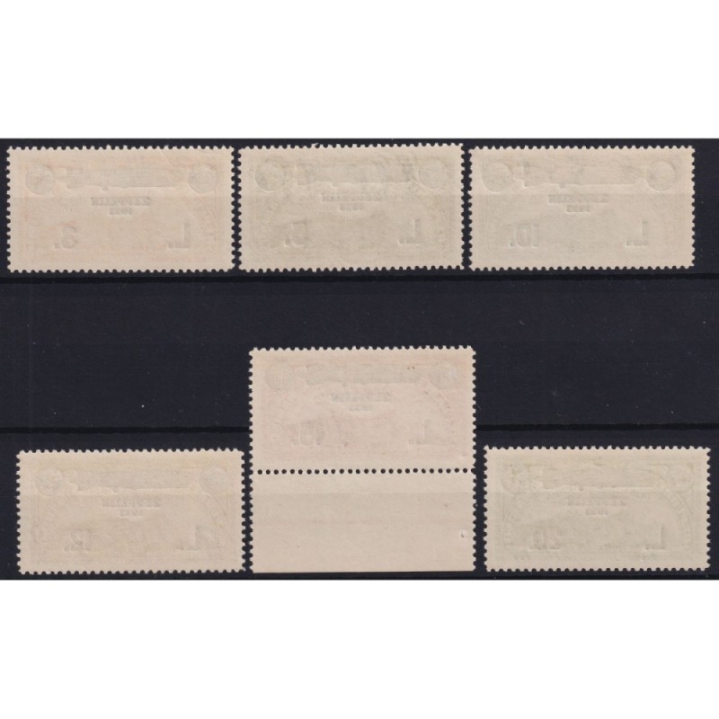 SAN MARINO 1933 POSTA AEREA CROCIERA ZEPPELIN 6 V. G.I MNH** CERT. ...