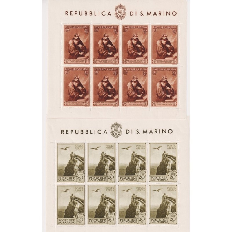 SAN MARINO 1944 FOGLIETTI PRO CASE POPOLARI 2 V. N.4-5 G.I MNH** CE...