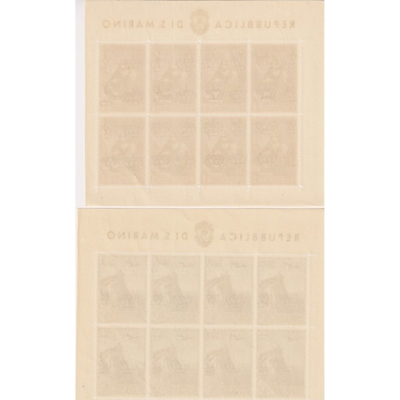 SAN MARINO 1944 FOGLIETTI PRO CASE POPOLARI 2 V. N.4-5 G.I MNH** CE...