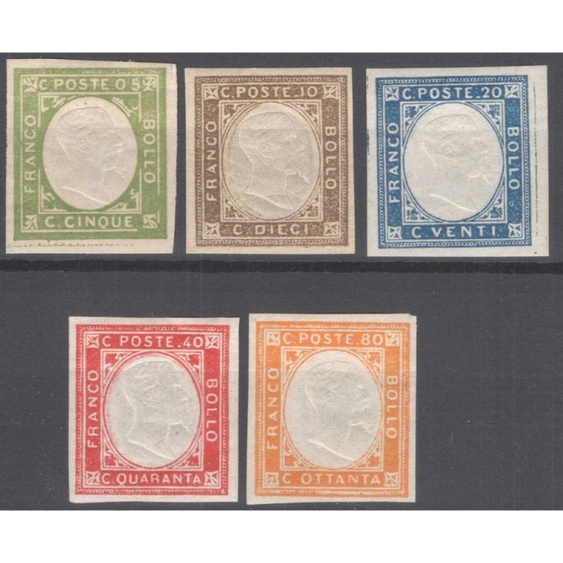 PROVINCE NAPOLETANE 1861 SERIE COMPLETA 5 V. G.O MH*  | Filatelia M...