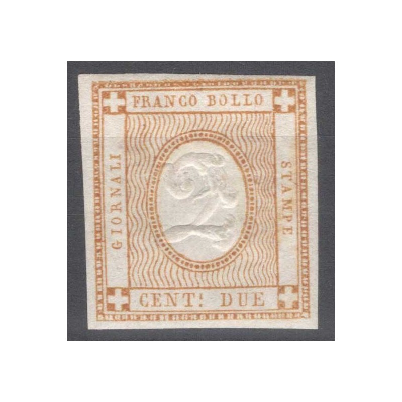 REGNO D'ITALIA 1862 CIFRA IN RILIEVO 2 CENTESIMI N.10 G.O MH*  | Fi...