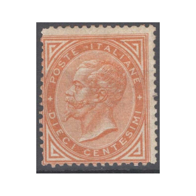 REGNO D'ITALIA 1863-65 10 CENTESIMI TORINO N.T17 G.O MH* CERT.  | F...