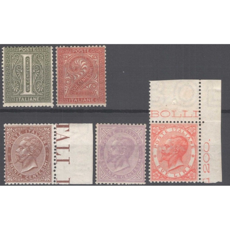 REGNO D'ITALIA 1863-65 SERIETTA TORINO 5 VALORI G.I MNH**  | Filate...