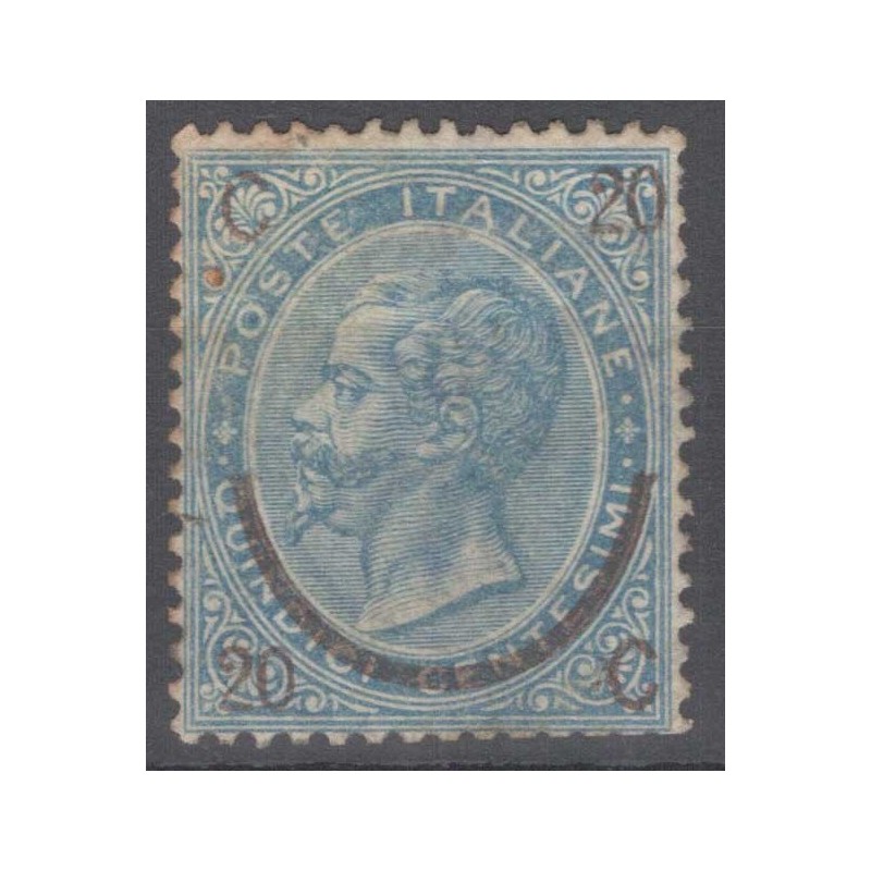 REGNO D'ITALIA 1865 FERRO DI CAVALLO II TIPO N.24 G.O MH* CERT.  | ...