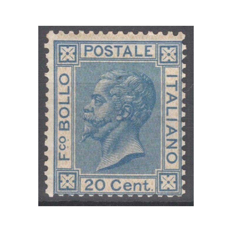 REGNO D'ITALIA 1867 20 CENTESIMI TORINO N.T26 G.I MNH** CERT.  | Fi...