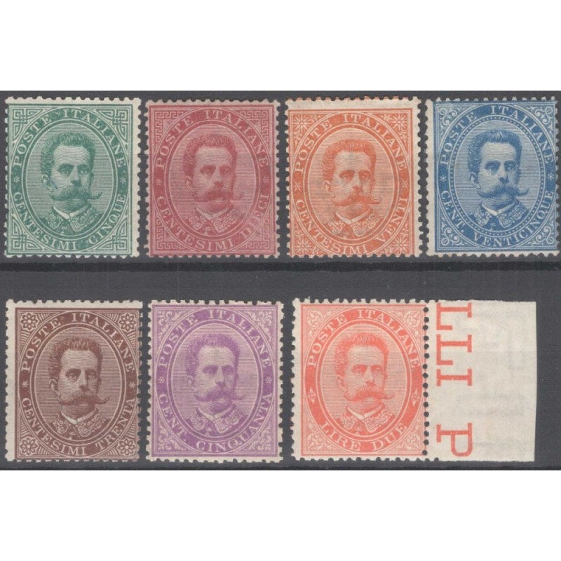 REGNO D'ITALIA 1879 UMBERTO I SERIE COMPLETA G.I MNH** / G.O MH* CE...