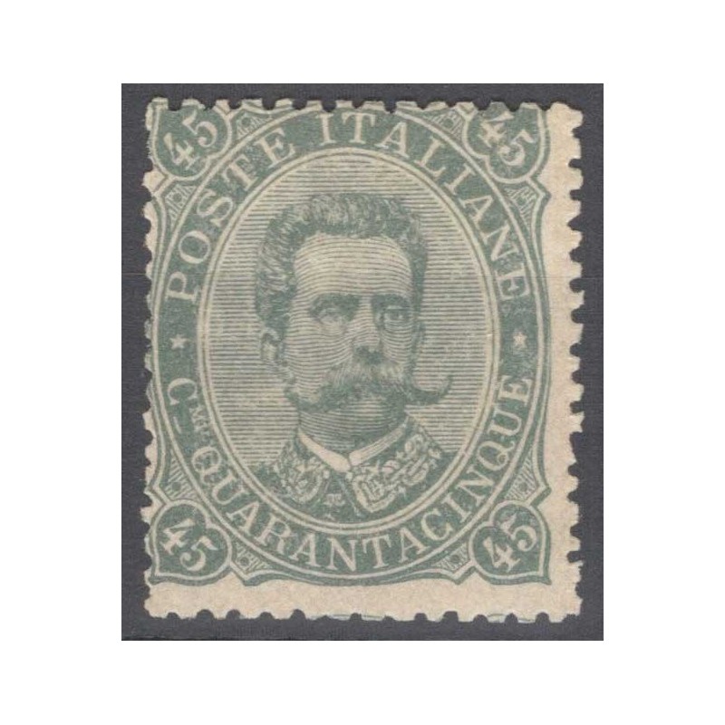 REGNO D'ITALIA 1889 UMBERTO I 45 CENTESIMI N.46 G.I MNH** 2 CERT.  ...