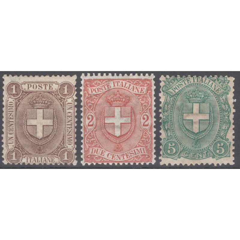 REGNO D'ITALIA 1896-97 STEMMA 3 V. G.I MNH**  | Filatelia Meloni