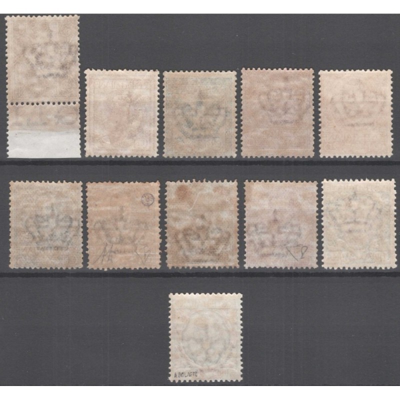 REGNO D'ITALIA 1901 FLOREALE 11 VALORI G.I MNH** / G.O MH* CERT.  |...