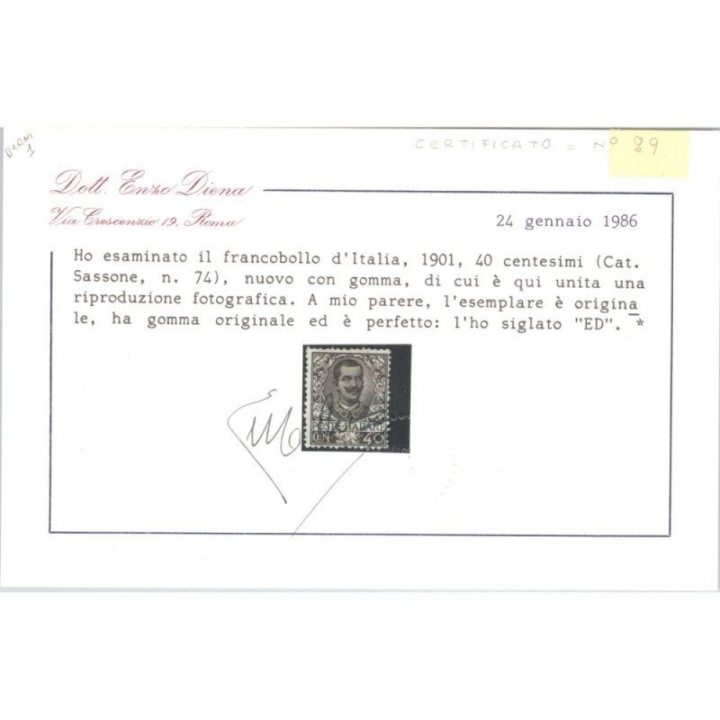 REGNO D'ITALIA 1901 FLOREALE 11 VALORI G.I MNH** / G.O MH* CERT.  |...