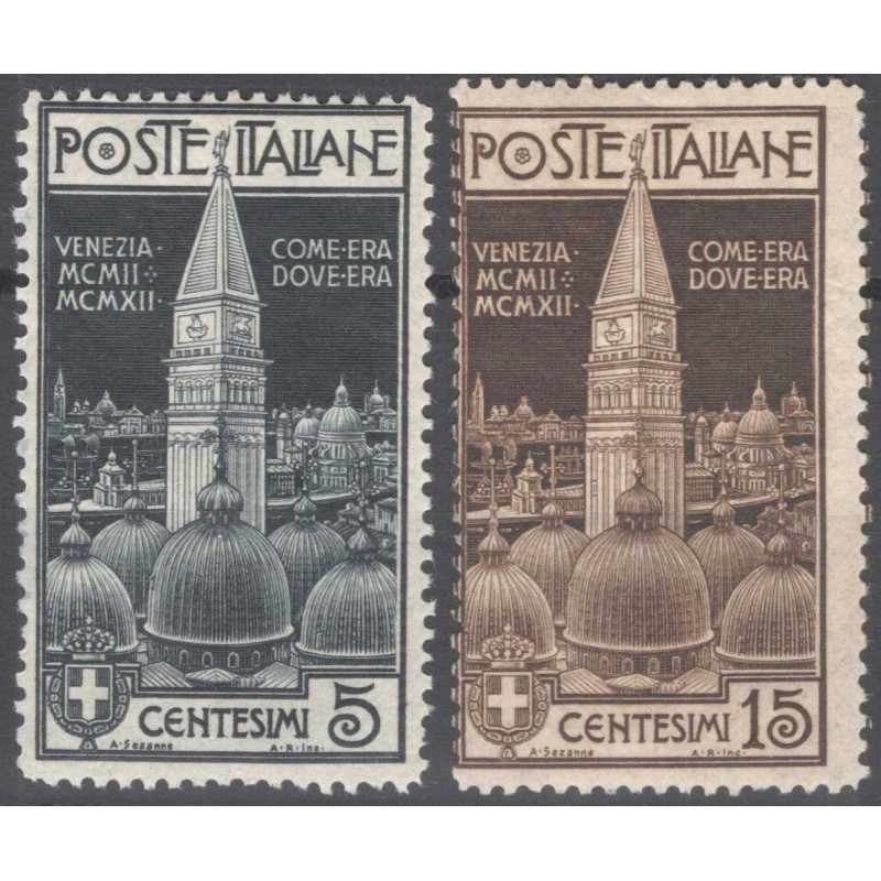 REGNO D'ITALIA 1912 CAMPANILE SAN MARCO 2 V. G.O MH*  | Filatelia M...