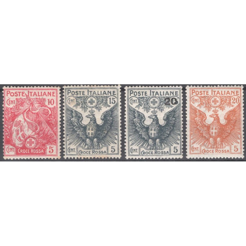 REGNO D'ITALIA 1915-16 PRO CROCE ROSSA 4 V. G.I MNH**  | Filatelia ...