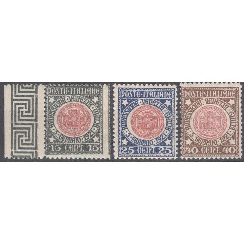 REGNO D'ITALIA 1921 ANNESSIONE VENEZIA GIULIA 3 V. G.I MNH**  | Fil...