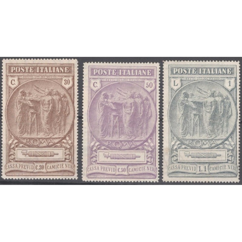 REGNO D'ITALIA 1923 CAMICIE NERE 3 VALORI G.I MNH**  | Filatelia Me...