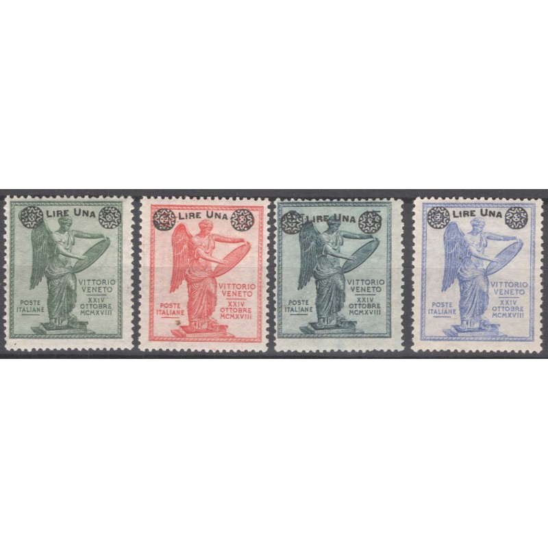 REGNO D'ITALIA 1924 VITTORIA SOPRASTAMPATA 4 VALORI G.O MH*  | Fila...