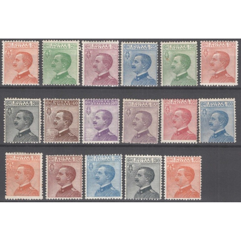 REGNO MICHETTI INSIEME DI 17 V. CON VARIETA' DECALCO G.I MNH** / G....