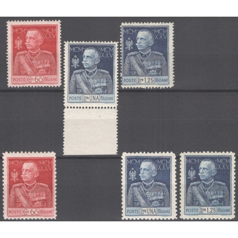 REGNO D'ITALIA 1925-26 GIUBILEO DEL RE 6 VALORI G.I MNH**  | Filate...