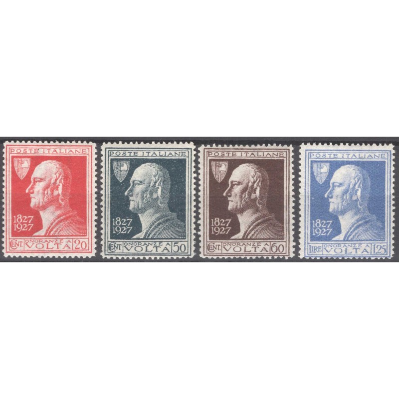 REGNO D'ITALIA 1927 VOLTA 4 VALORI G.I MNH**  | Filatelia Meloni