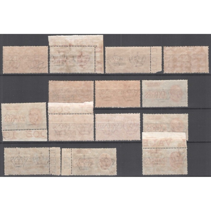 REGNO D'ITALIA ESPRESSI COMPRESO 1,20 LIRE 14 VALORI N.1-14 G.I MNH...