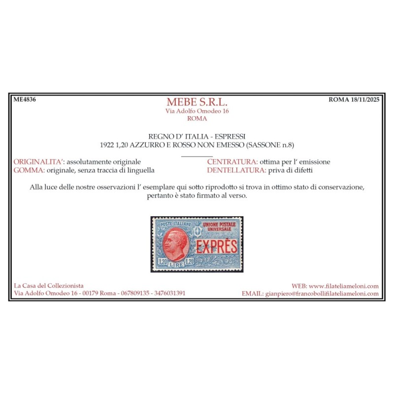 REGNO D'ITALIA ESPRESSI COMPRESO 1,20 LIRE 14 VALORI N.1-14 G.I MNH...