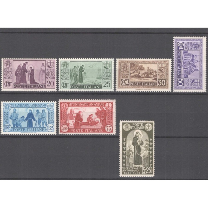 REGNO D'ITALIA 1931 S. ANTONIO 8 VALORI G.I MNH** 75 C. G.O MH*  | ...
