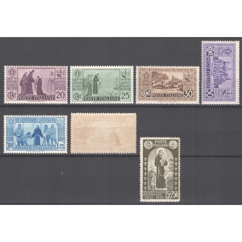 REGNO D'ITALIA 1931 S. ANTONIO 8 VALORI G.I MNH** 75 C. G.O MH*  | ...