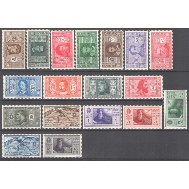 REGNO D'ITALIA 1932 DANTE ALIGHIERI 18 VALORI G.I MNH**  | Filateli...