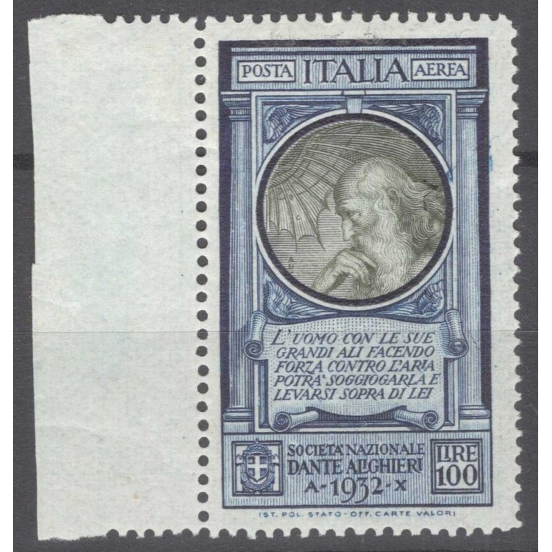 REGNO D'ITALIA 1932 DANTE ALIGHIERI 100 LIRE CARTA SOTTILE N.41a G....