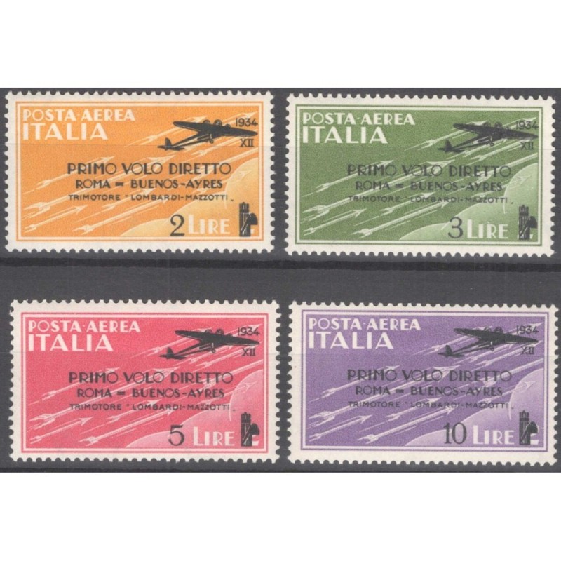 REGNO 1934 POSTA AEREA VOLO ROMA BUENOS AIRES 4 V. G.I MNH**  | Fil...