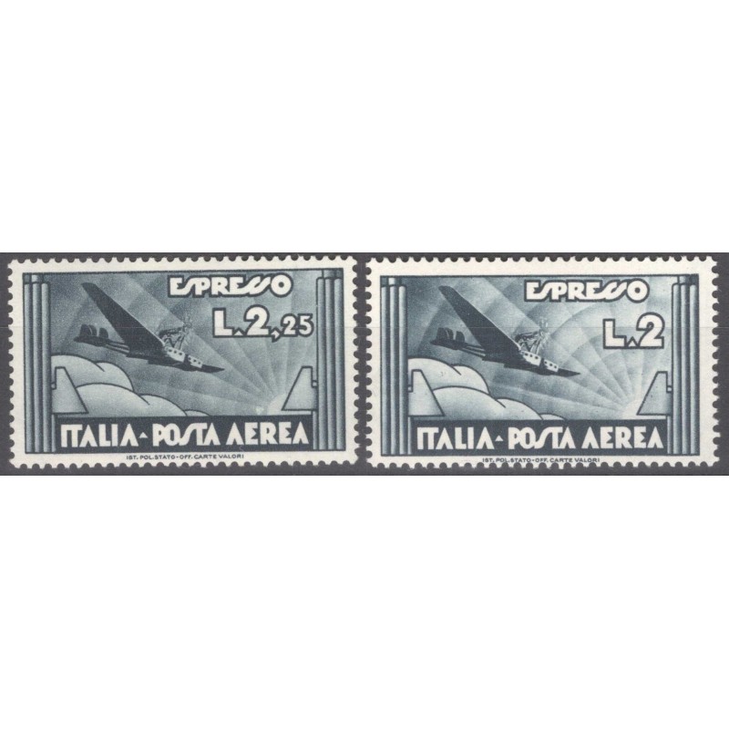 REGNO 1933 1934 POSTA AEREA ESPRESSI 2 V. G.I MNH**  | Filatelia Me...