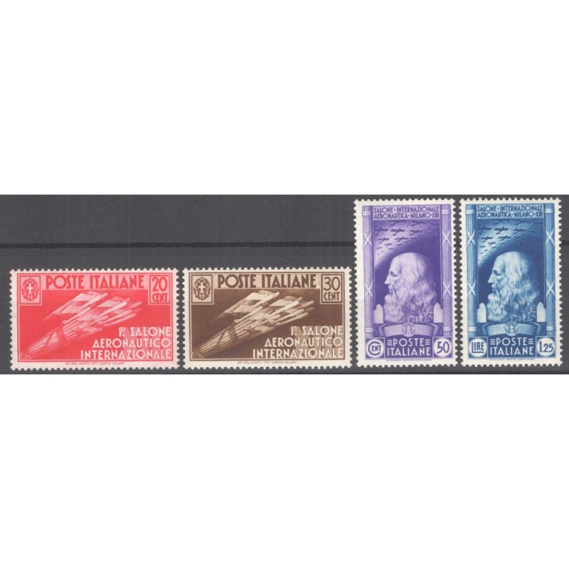 REGNO D'ITALIA 1935 SALONE AEREONAUTICO 4 V. G.I MNH** CERT.  | Fil...