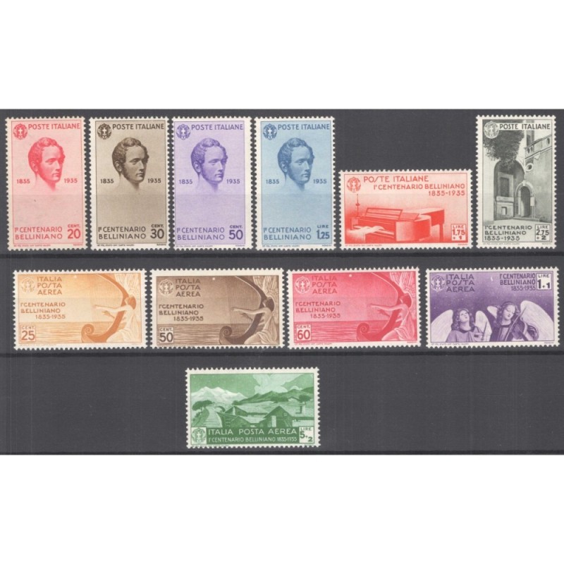 REGNO D'ITALIA 1935 CENTENARIO BELLINI 11 V. G.I MNH**  | Filatelia...