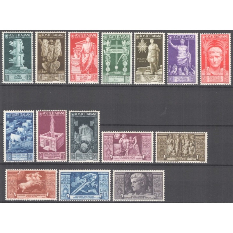 REGNO D'ITALIA 1937 BIMILLENARIO AUGUSTO 15 V. G.I MNH** CERT.  | F...