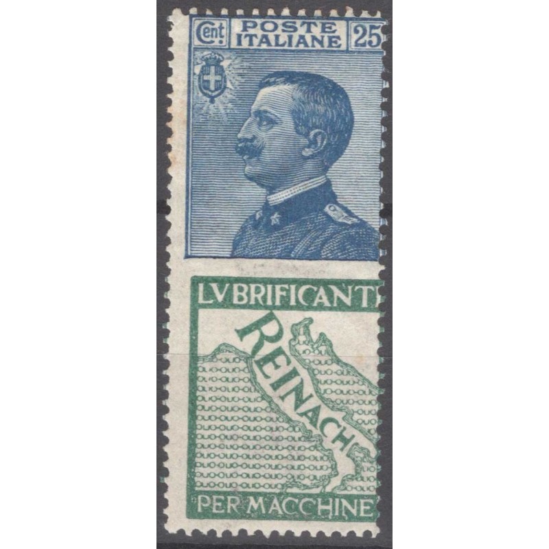 REGNO 1924-25 PUBBLICITARI 25 CENTESIMI REINACH N.7 G.O MH*  | Fila...