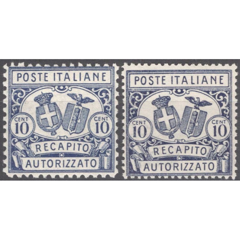 REGNO D'ITALIA 1928 RECAPITO AUTORIZZATO N.1-2 G.I MNH**  | Filatel...