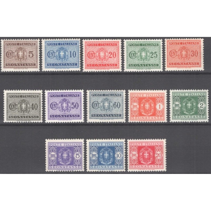 REGNO D'ITALIA 1934 SEGNATASSE STEMMA 13 V. N.34-46 G.I MNH**  | Fi...