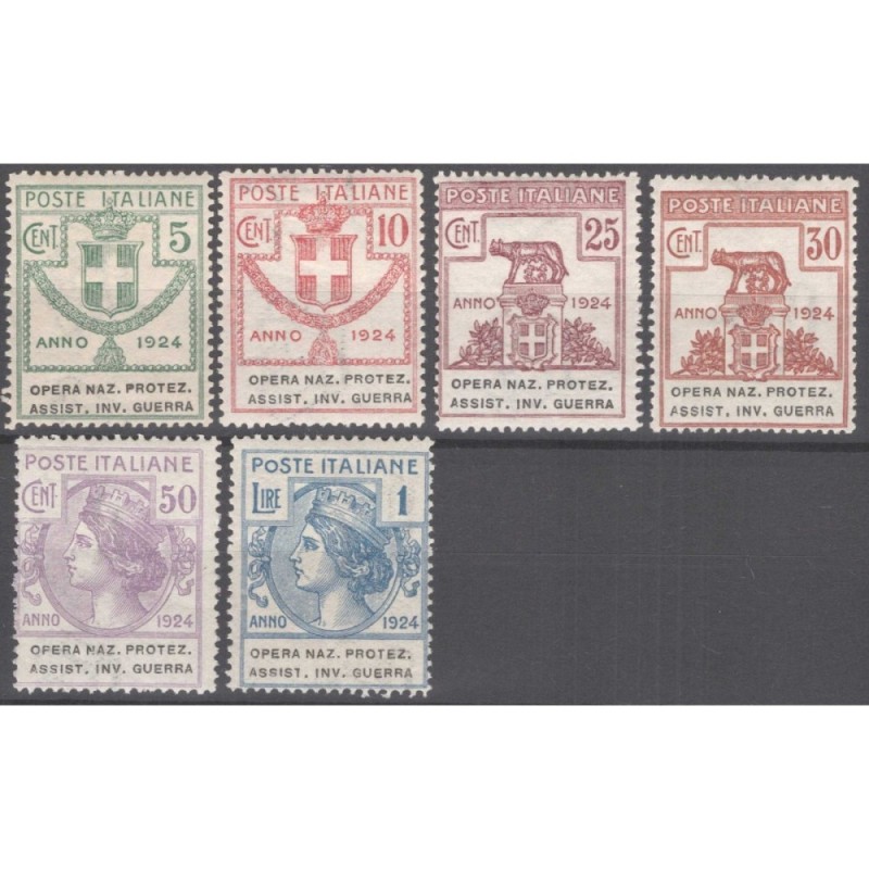 REGNO 1924 PARASTATALI OPERA NAZ. PROTEZ. ASSIST. INV. ROMA G.I ** ...