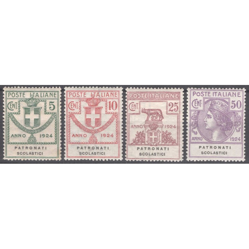 REGNO 1924 PARASTATALI PATRONATI SCOLASTICI 4 V. G.I MNH**  | Filat...