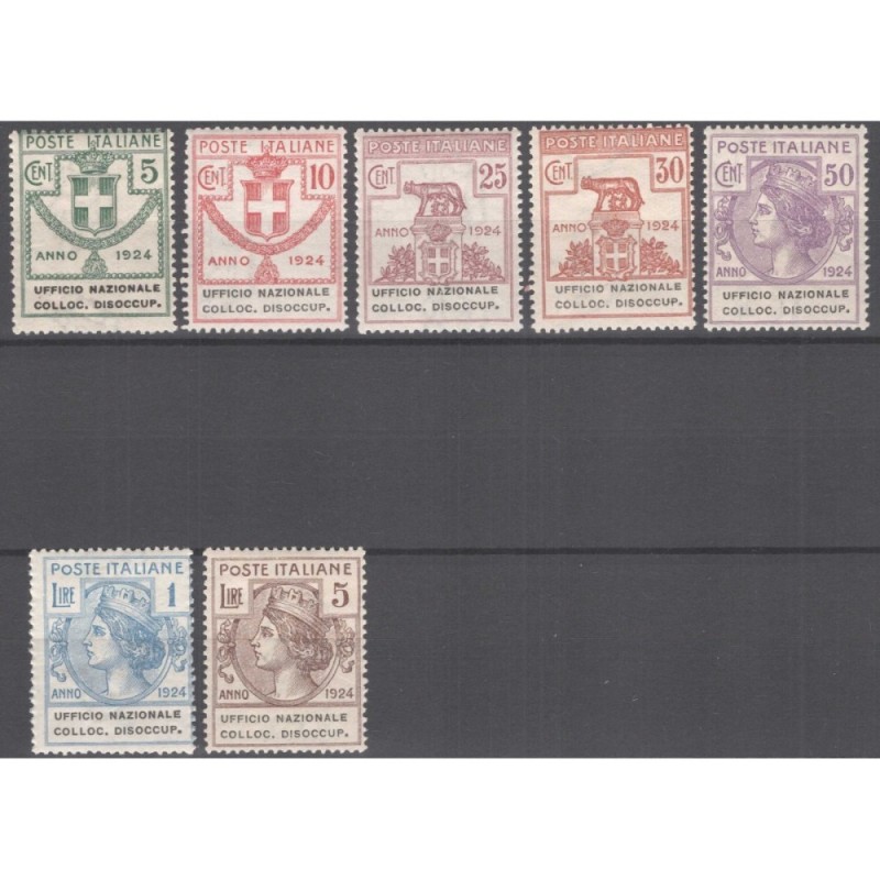 REGNO 1924 PARASTATALI UFFICIO NAZIONALE COLLOC. DISOCCUP. 7 V. G.I...