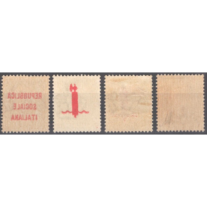 R.S.I. SOCIALE 1944 IMPERIALE 4 VALORI CON VARIETA' G.I MNH**  | Fi...