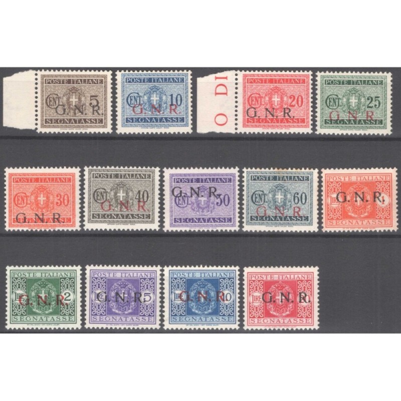 R.S.I. SOCIALE 1944 SEGNATASSE GNR 13 VALORI MISTA VR BS G.I MNH** ...
