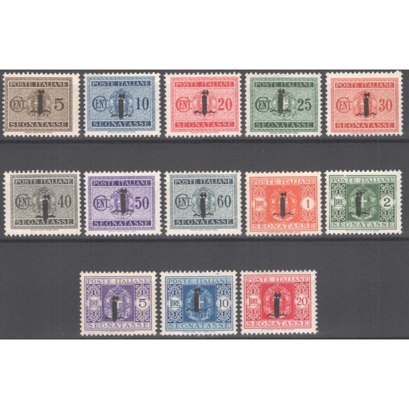 R.S.I. SOCIALE 1944 SEGNATASSE 13 VALORI FASCETTO N.60-72 G.I MNH**...