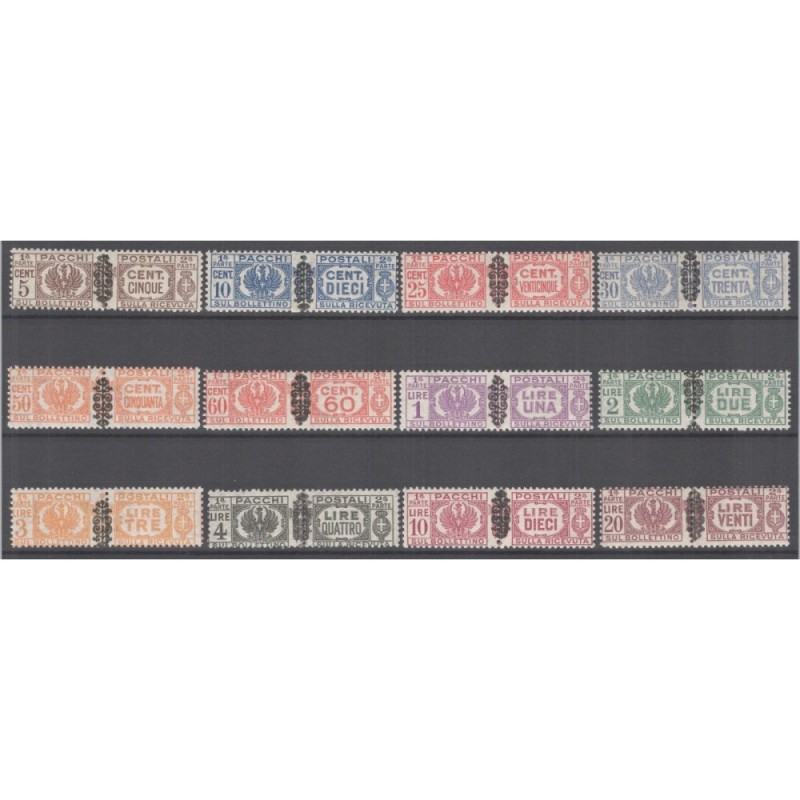 LUOGOTENENZA 1945 PACCHI POSTALI FREGIO 12 V. G.I MNH**  | Filateli...