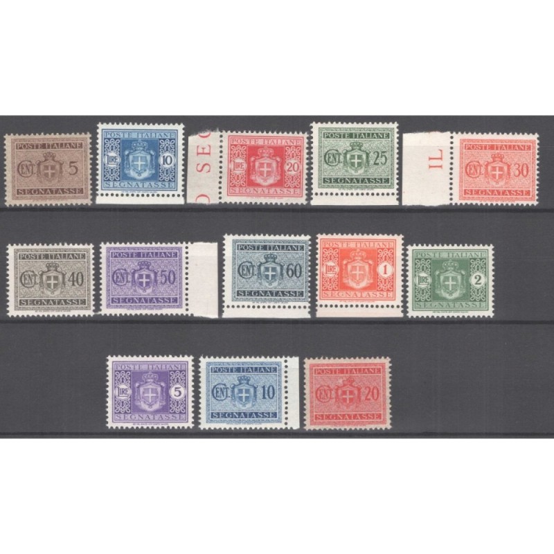 LUOGOTENENZA 1945 SEGNATASSE SENZA FASCI SENZA FIL. 13 V. G.I MNH**...