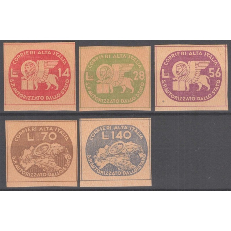 LUOGOTENENZA 1945 LEONE SAN MARCO 5 V. G.I MNH**  | Filatelia Meloni