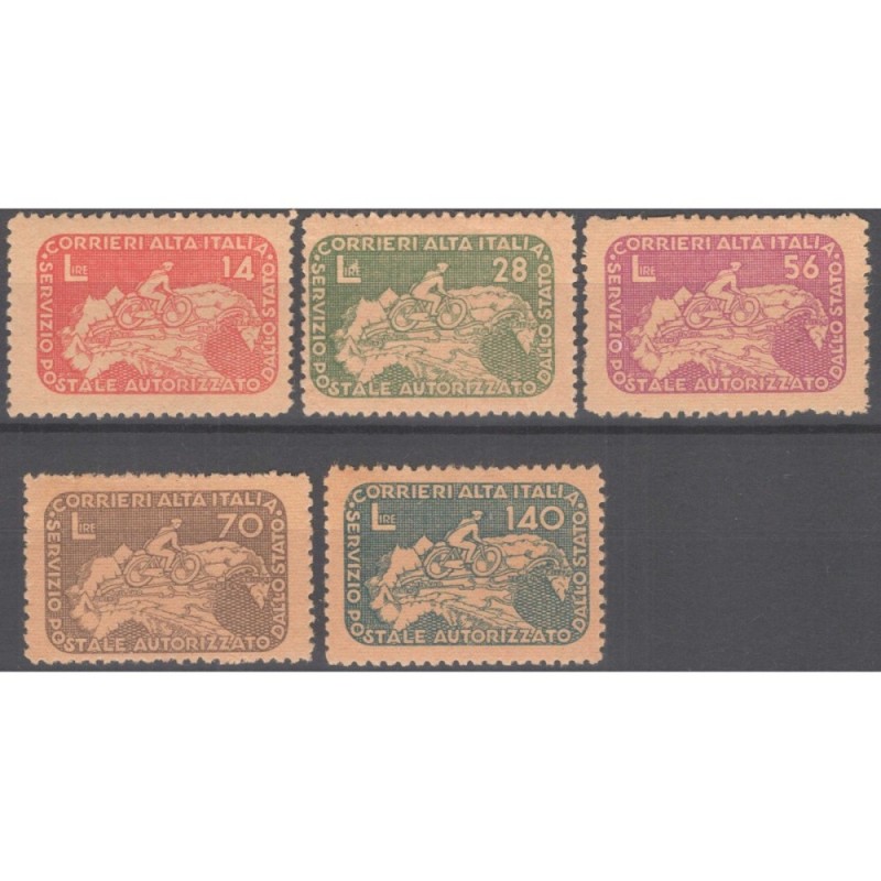 LUOGOTENENZA 1945 CICLISTA 5 V. G.I MNH**  | Filatelia Meloni