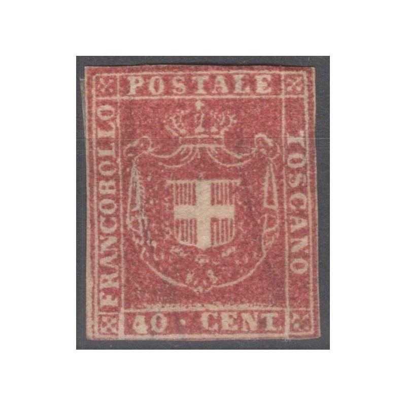 TOSCANA 1860 GOVERNO PROVVISORIO 40 CENTESIMI N.21 G.O MH* CERT.  |...