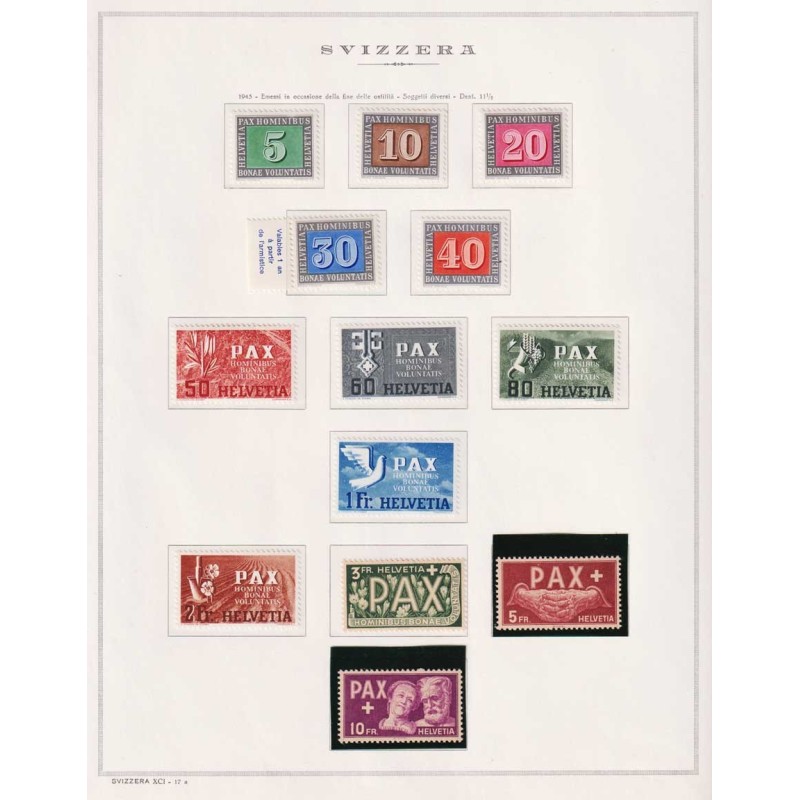 COLLEZIONE SVIZZERA DAL 1941 G.I MNH** 2 CERT. COME FOTO IN DESCRIZ...